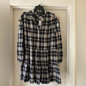 Gap Plaid Tiered Mini Dress - Large